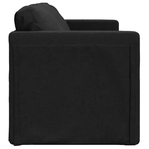 Canapé-lit 2-en-1 Tissu Noir 112x174x55 Cm Avec Coussin