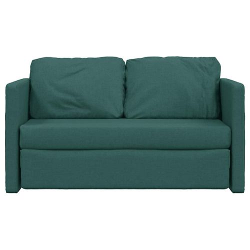 Canapé-lit 2-en-1 Tissu Vert Foncé 112x174x55 Cm Avec Coussin