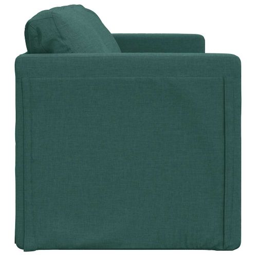 Canapé-lit 2-en-1 Tissu Vert Foncé 112x174x55 Cm Avec Coussin