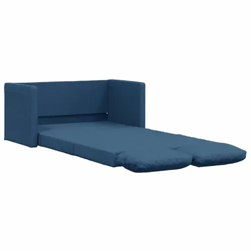 Canapé-lit 2-en-1 Tissu Bleu 112x174x55 Cm Avec Coussin