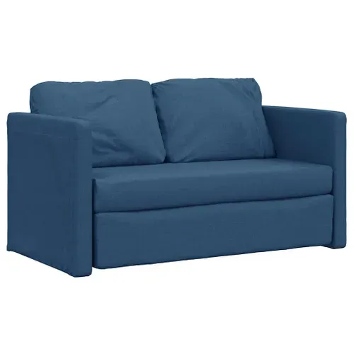 Canapé-lit 2-en-1 Tissu Bleu 112x174x55 Cm Avec Coussin