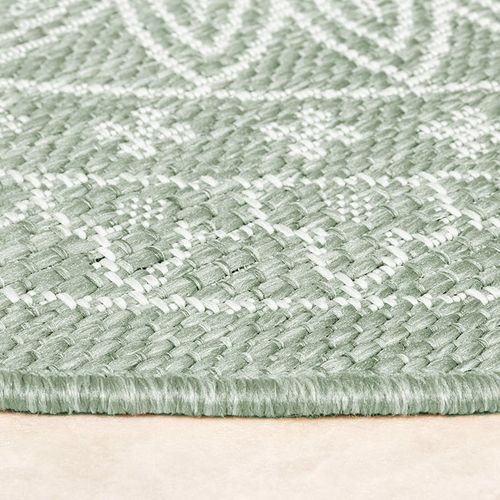 Tapis D'extérieur Rond - Summer Azteca Vert - Rond - D. 100 Cm