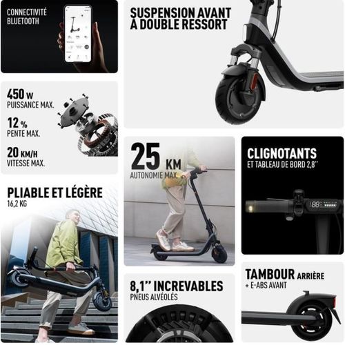 Trottinette Électrique E2 E Ii - 20 Km/h, 220 Wh, Roues 8,1 Pouces