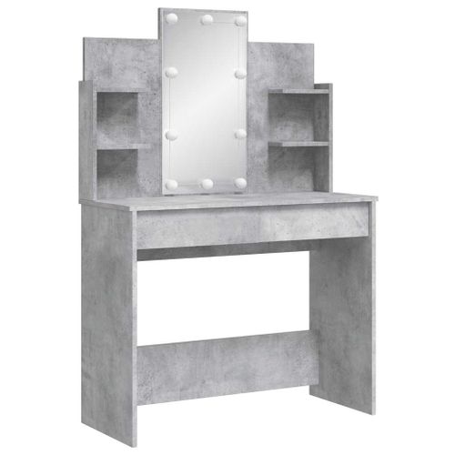 Coiffeuse Avec Lumières LED Gris Béton 96x40x142 Cm