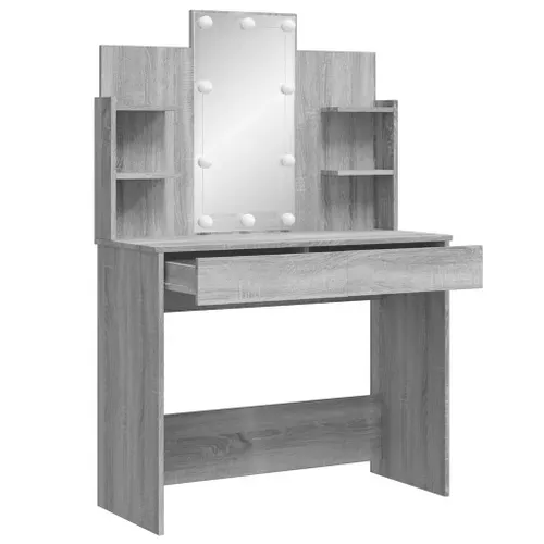 Coiffeuse Avec Lumières LED Sonoma Gris 96x40x142 Cm