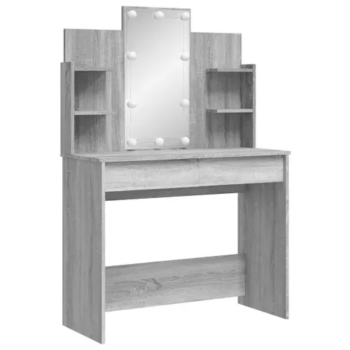 Coiffeuse Avec Lumières LED Sonoma Gris 96x40x142 Cm