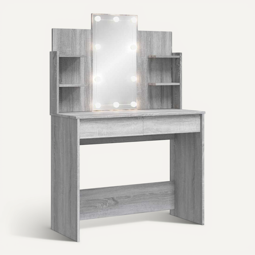 Coiffeuse Avec Lumières LED Sonoma Gris 96x40x142 Cm