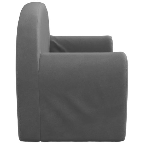 Canapé Pour Enfants 2 Places Anthracite Peluche Douce