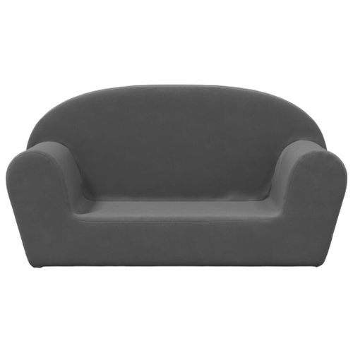 Canapé Pour Enfants 2 Places Anthracite Peluche Douce