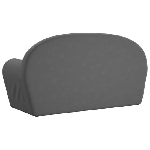 Canapé Pour Enfants 2 Places Anthracite Peluche Douce