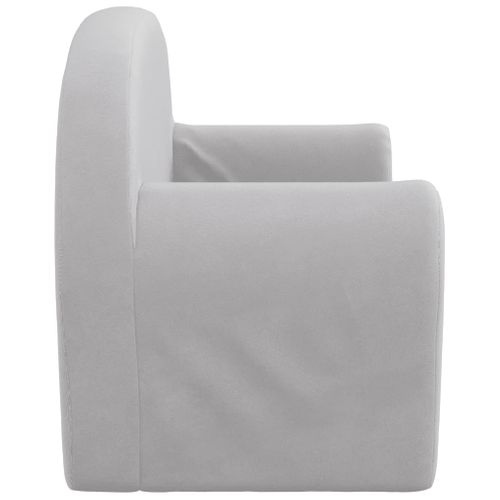 Canapé-lit Enfants 2 Places Gris Clair Peluche Douce