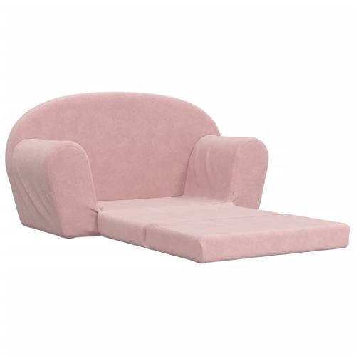 Canapé-lit Pour Enfants 2 Places Rose Peluche Douce