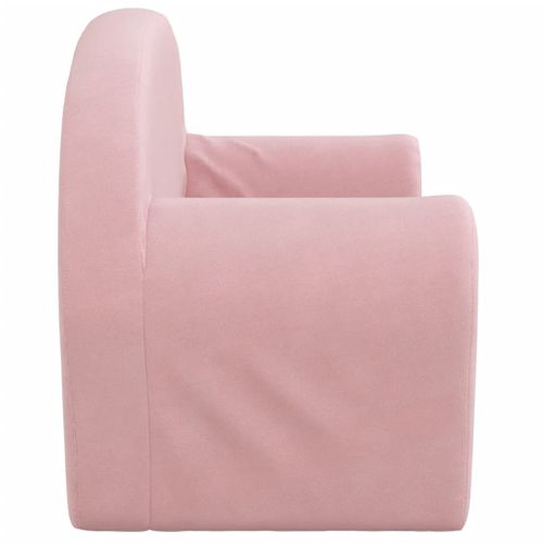 Canapé-lit Pour Enfants 2 Places Rose Peluche Douce