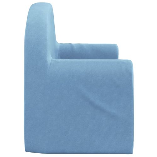 Canapé-lit Pour Enfants 2 Places Bleu Peluche Douce
