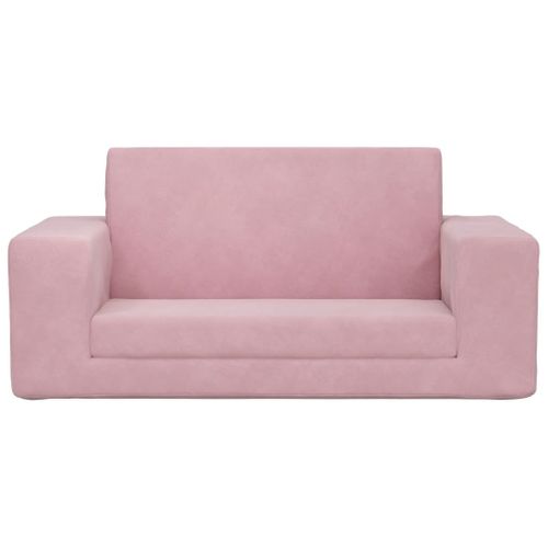 Canapé-lit Pour Enfants 2 Places Rose Peluche Douce