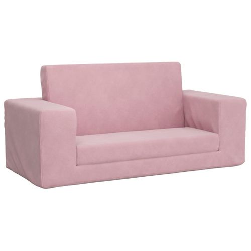 Canapé-lit Pour Enfants 2 Places Rose Peluche Douce
