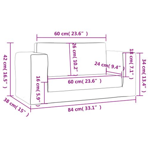 YOSOO Canapé Pour Enfants à 2 Places Bleu Peluche Douce A341867 YS002