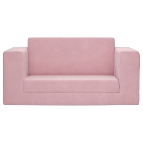 Canapé-lit Pour Enfants 2 Places Rose Peluche Douce