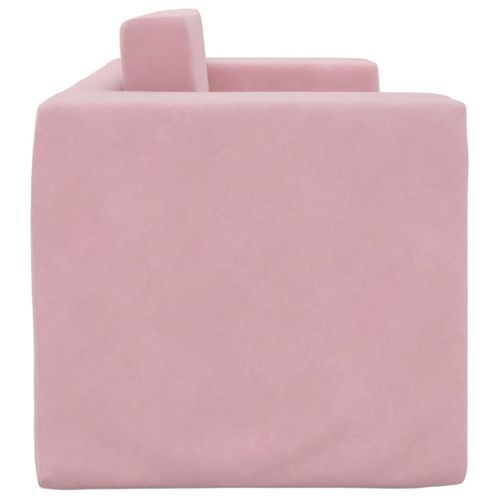 Canapé-lit Pour Enfants 2 Places Rose Peluche Douce