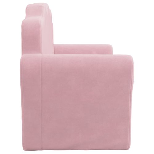 Canapé Pour Enfants 2 Places Rose Peluche Douce