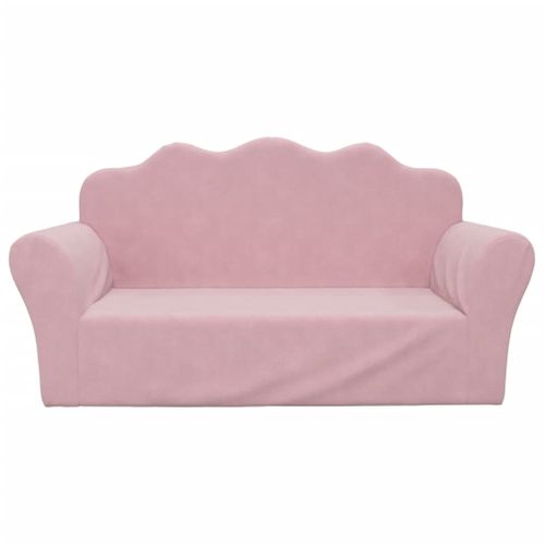 Canapé Pour Enfants 2 Places Rose Peluche Douce