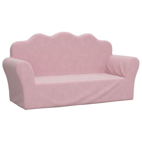 Canapé Pour Enfants 2 Places Rose Peluche Douce