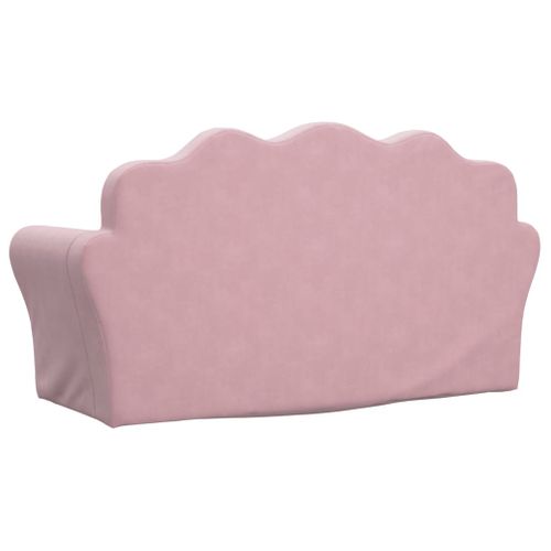 Canapé Pour Enfants 2 Places Rose Peluche Douce