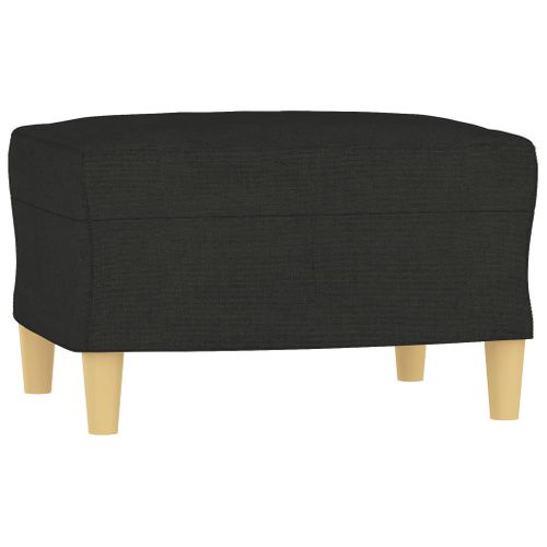 Canapé à 3 Places Avec Repose-pieds Noir 180 Cm Tissu