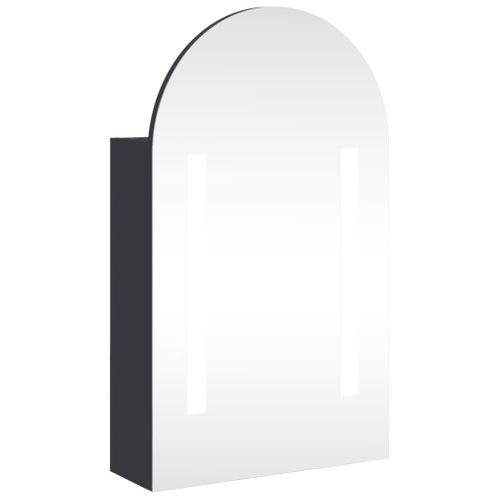 Armoire De Bain À Miroir Avec LED Arquée Gris 42x13x70 Cm
