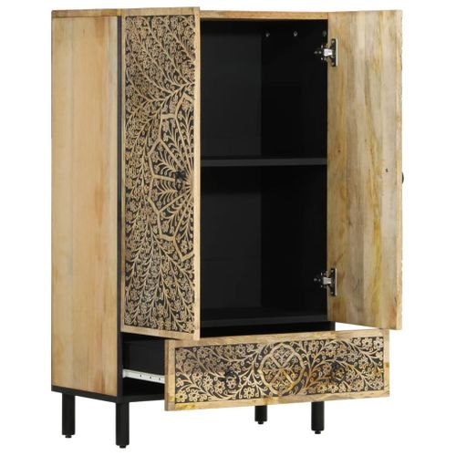Buffet 60x33x100 Cm Bois De Manguier Massif