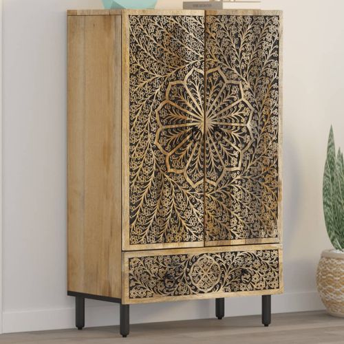 Buffet 60x33x100 Cm Bois De Manguier Massif