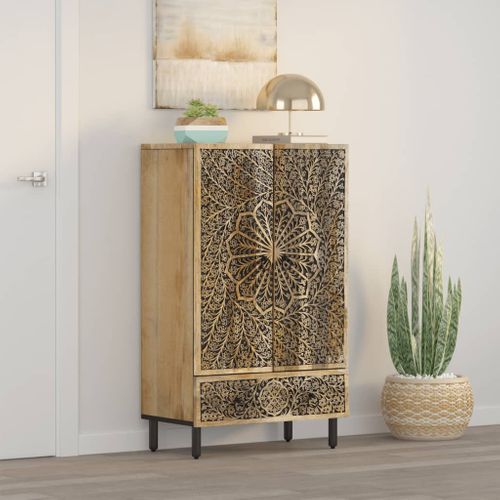 Buffet 60x33x100 Cm Bois De Manguier Massif