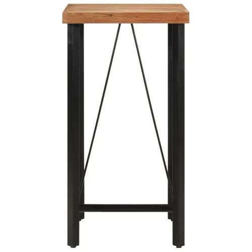Table De Bar 55x55x107 Cm Bois Massif D'acacia Et Fer