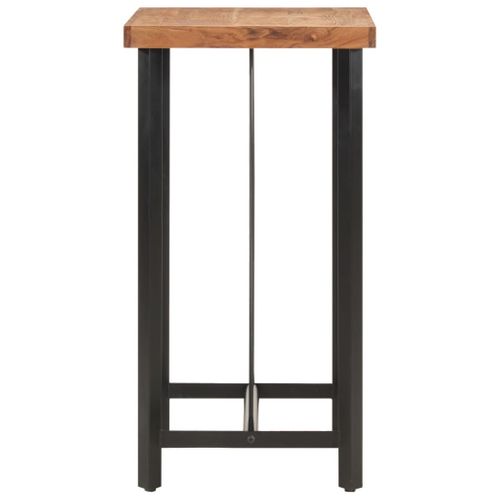 Table De Bar 55x55x107 Cm Bois Massif D'acacia Et Fer