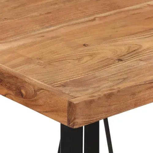 Table De Bar 55x55x107 Cm Bois Massif D'acacia Et Fer