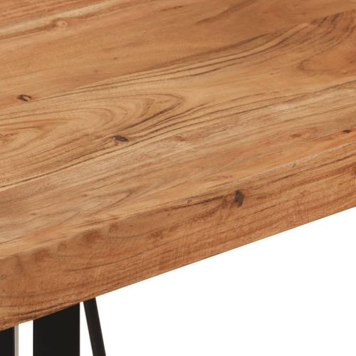 Table De Bar 55x55x107 Cm Bois Massif D'acacia Et Fer