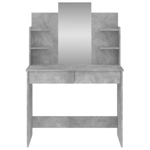 Coiffeuse Avec Miroir Gris Béton 96x39x142 Cm