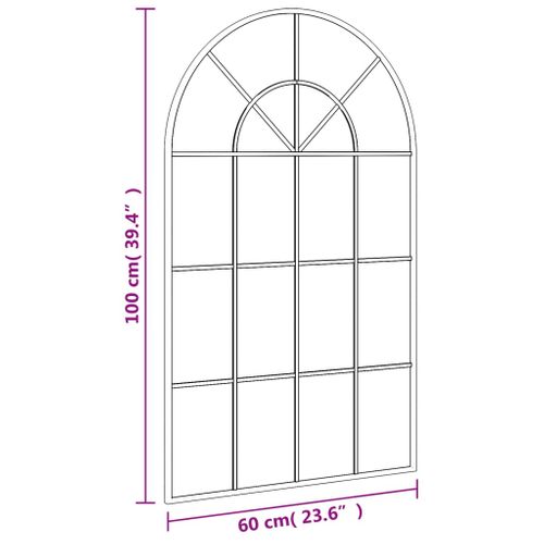 Miroir Mural Noir 60x100 Cm Arche Fer