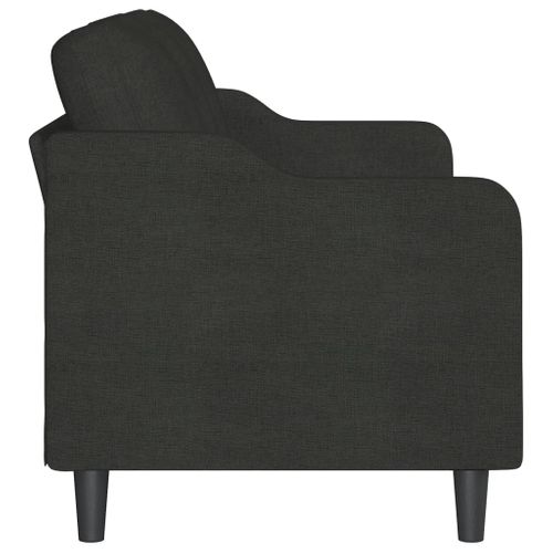 Canapé 3 Places Noir 180 Cm Tissu Mousse Métal Confort