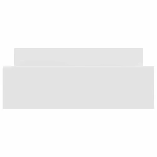 Cadre De Lit 140x190 Cm Bois Blanc Sans Matelas Design Épuré Solide Et Robuste