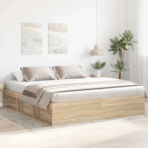 Cadre De Lit Sans Matelas Chêne Sonoma 180x200 Cm
