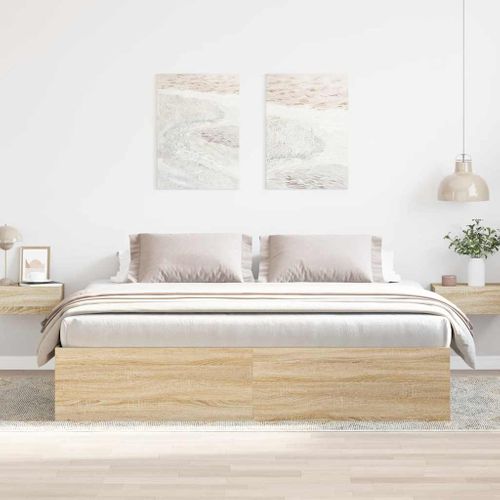 Cadre De Lit Sans Matelas Chêne Sonoma 180x200 Cm