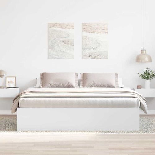 Cadre De Lit Blanc 200x200 Cm