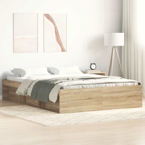 Cadre De Lit Sans Matelas Chêne Sonoma 140x190 Cm