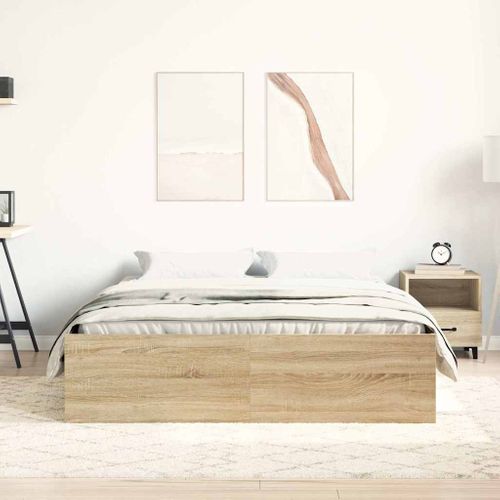 Cadre De Lit Sans Matelas Chêne Sonoma 140x190 Cm