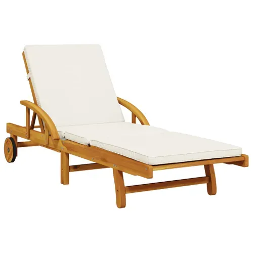 Chaises Longues Lot De 2 Avec Coussins 200x68x83 Cm Bois Acacia