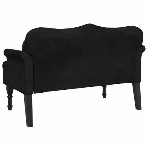 Banc Avec Coussins Noir 120,5x65x75 Cm Velours