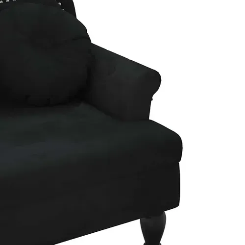 Banc Avec Coussins Noir 120,5x65x75 Cm Velours