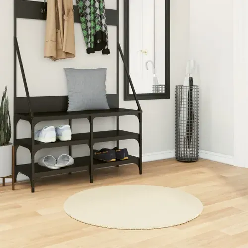 Tapis Huarte À Poils Courts Doux Et Lavable Crème D. 80 Cm