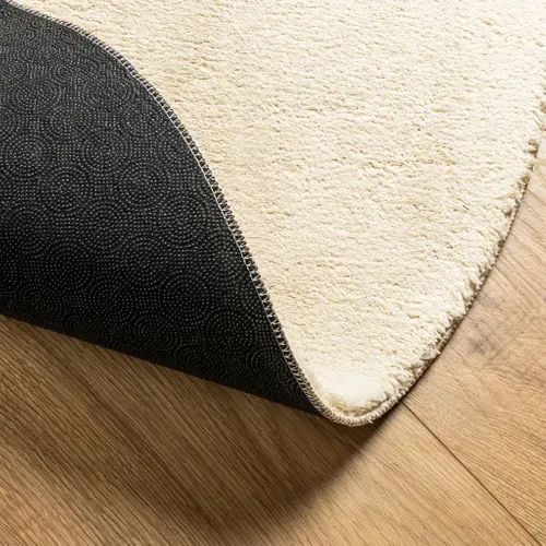Tapis Huarte À Poils Courts Doux Et Lavable Crème D. 80 Cm